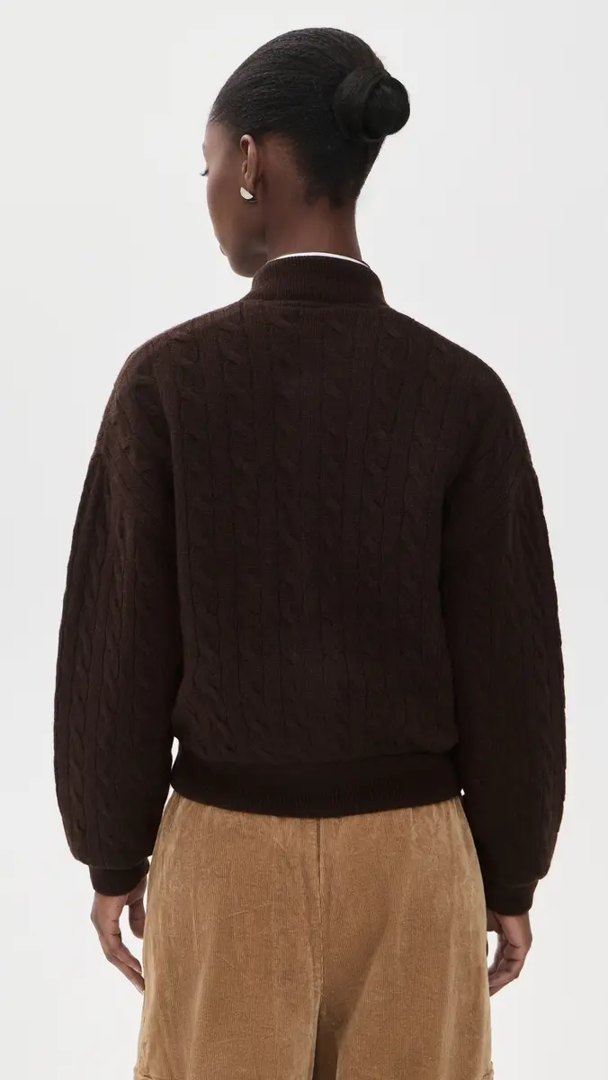 Polo Ralph Lauren Cable Knit Wool Cashmere Bomber Jacket | Thumbnail 3 Polo Ralph Lauren Cable Knit Wool Cashmere Bomber Jacket | Thumbnail 3