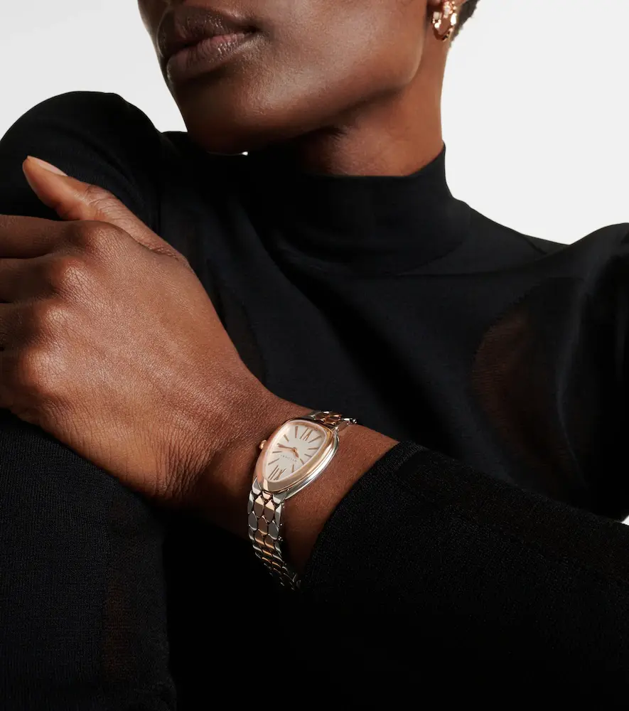 BVLGARI Serpenti Seduttori embellished 18kt gold and stainless steel watch | Thumbnail 5