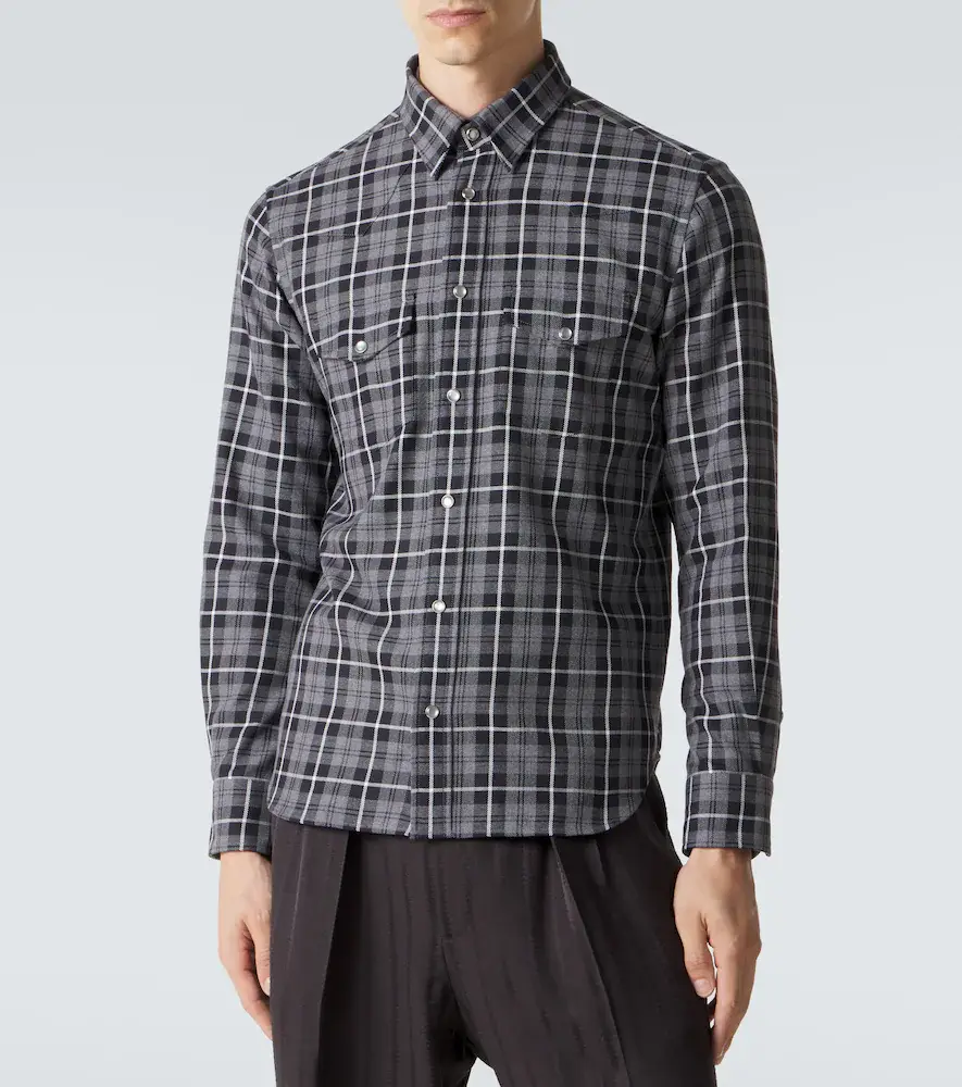 Tom Ford Checked cotton twill Western shirt | Thumbnail 2
