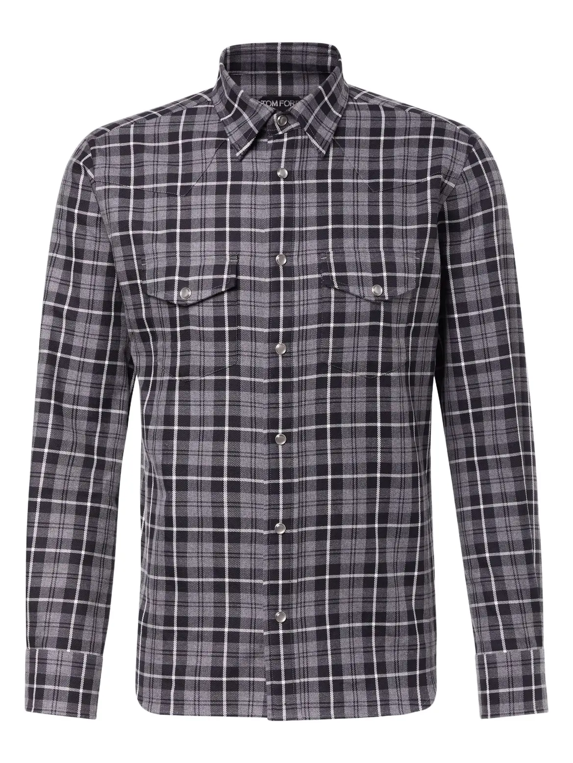 Tom Ford Checked cotton twill Western shirt