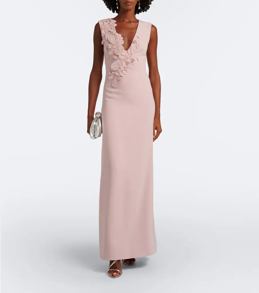 Costarellos Jevi embellished floral appliqué crepe gown | Thumbnail 2 Costarellos Jevi embellished floral appliqué crepe gown | Thumbnail 2