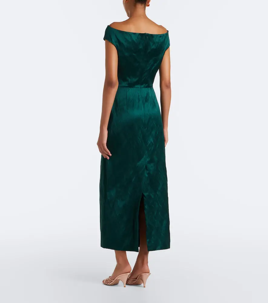 Erdem Embellished floral appliqué satin cocktail dress | Thumbnail 2