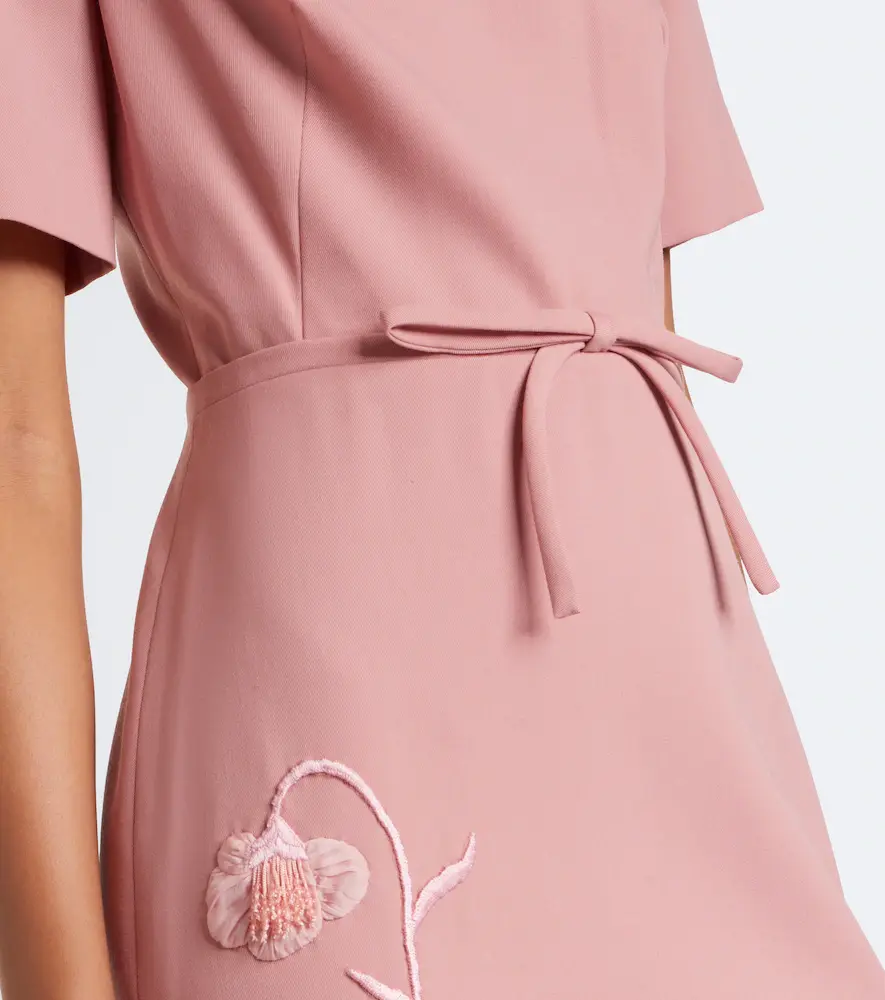 Erdem Embellished embroidered twill midi dress | Thumbnail 4
