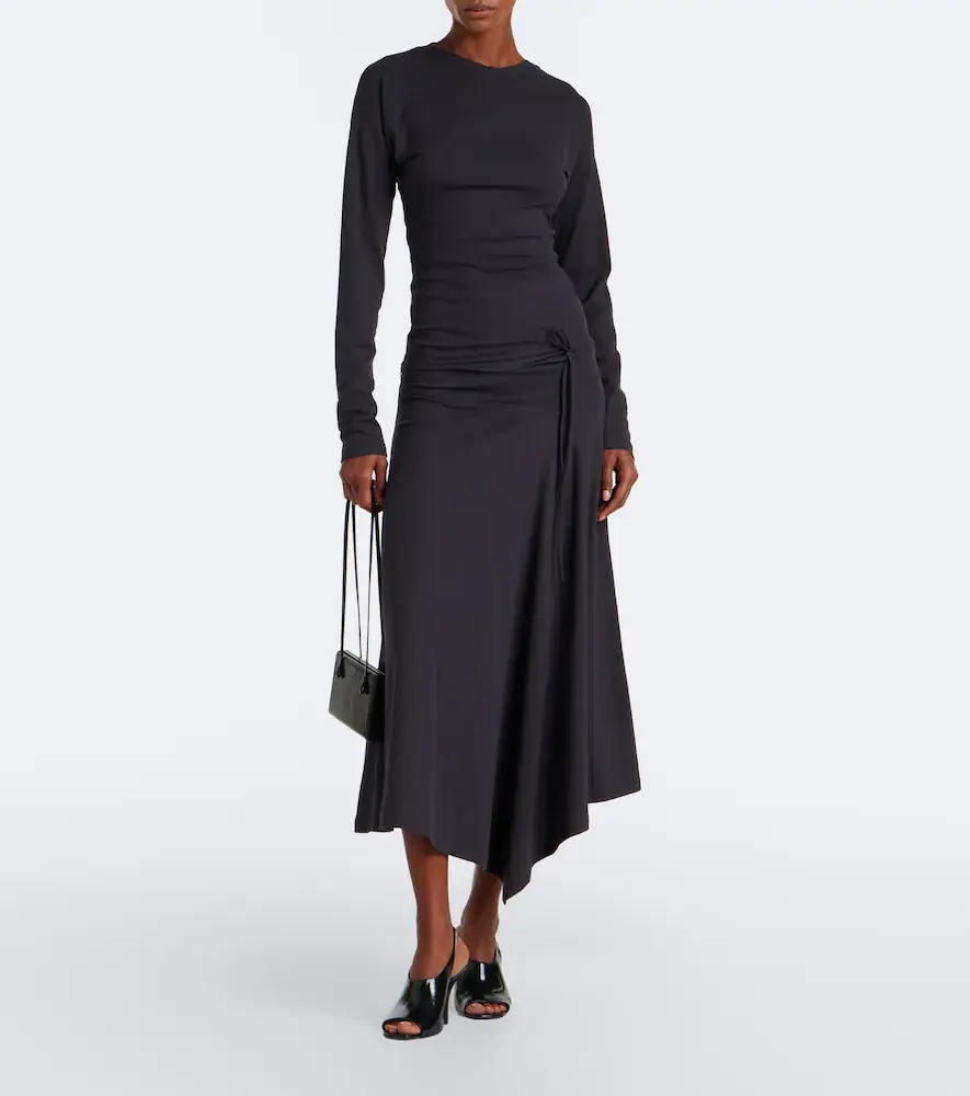 Lemaire Cotton jersey crêpe midi dress | Thumbnail 4 Lemaire Cotton jersey crêpe midi dress | Thumbnail 4
