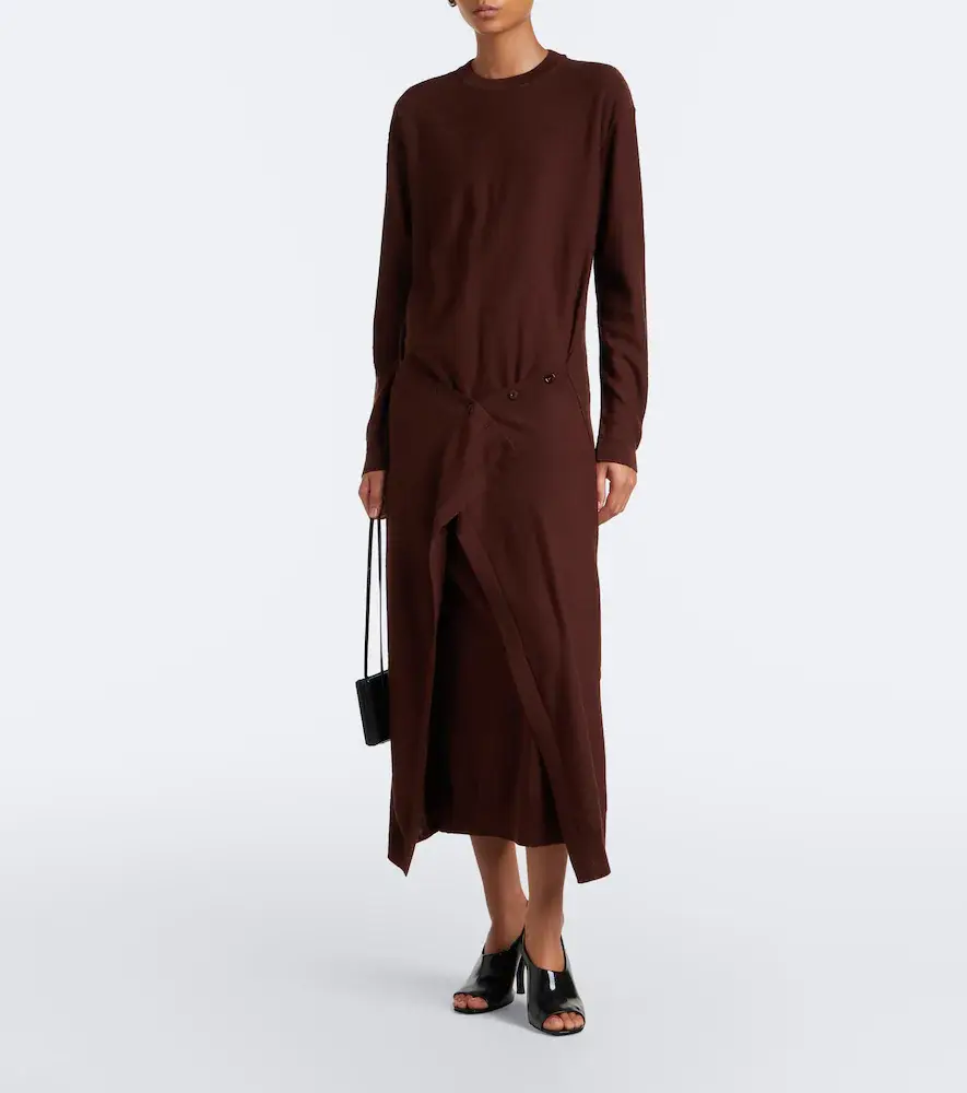 Lemaire Deconstructed wool-blend midi dress | Thumbnail 2 Lemaire Deconstructed wool-blend midi dress | Thumbnail 2