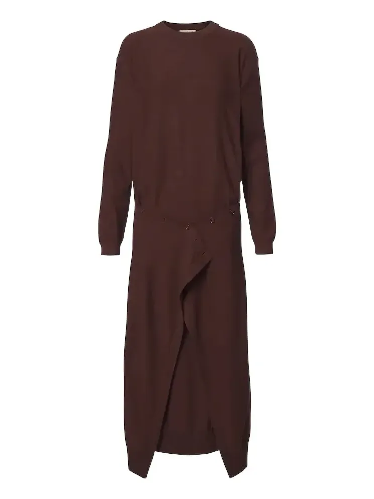 Deconstructed wool-blend midi dress Deconstructed wool-blend midi dress