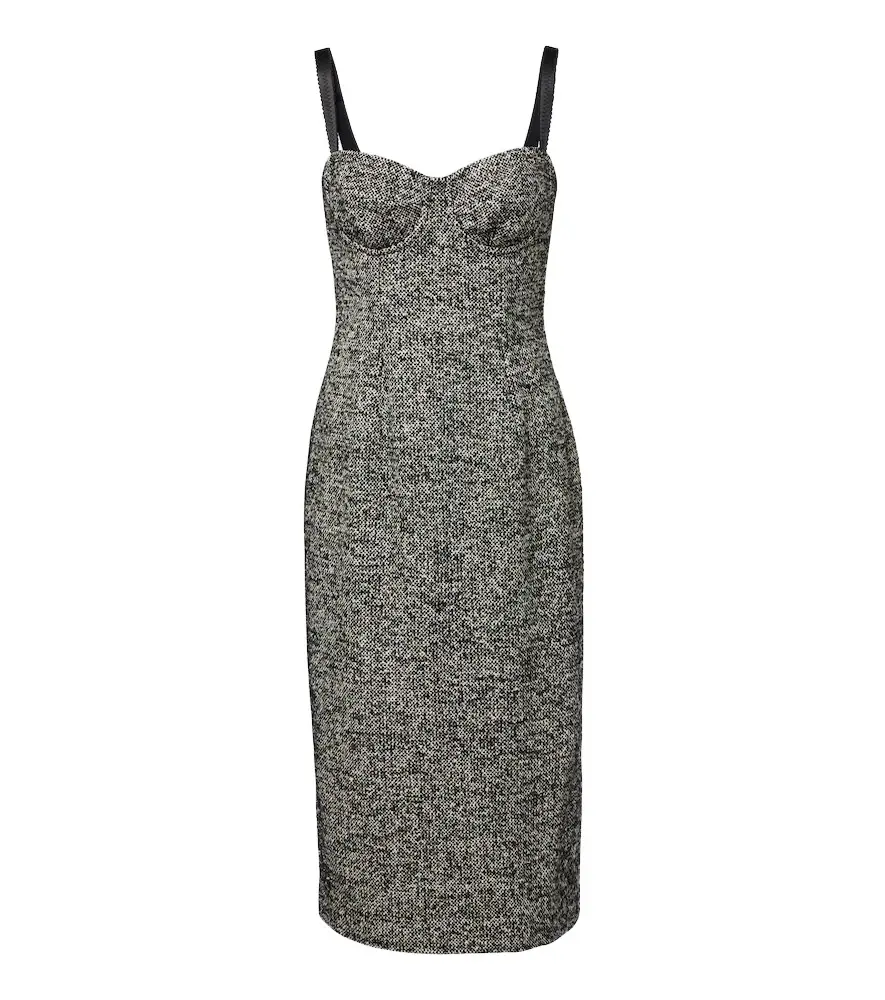 Dolce & Gabbana Wool and silk-blend tweed midi dress | Image 1 Dolce & Gabbana Wool and silk-blend tweed midi dress | Image 1