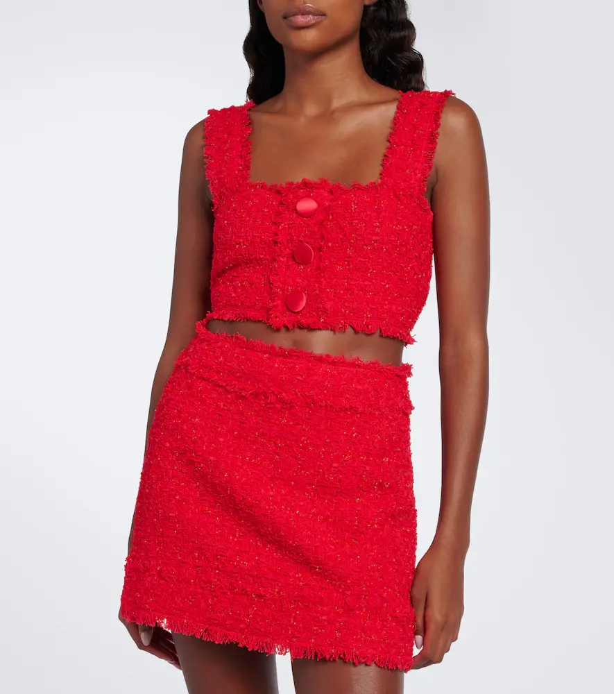 Dolce & Gabbana Cotton-blend bouclé crop top | Thumbnail 4 Dolce & Gabbana Cotton-blend bouclé crop top | Thumbnail 4