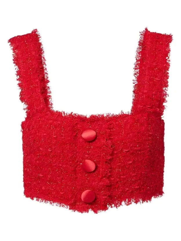 Dolce & Gabbana Cotton-blend bouclé crop top