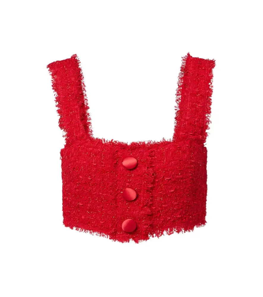 Dolce & Gabbana Cotton-blend bouclé crop top | Image 1 Dolce & Gabbana Cotton-blend bouclé crop top | Image 1