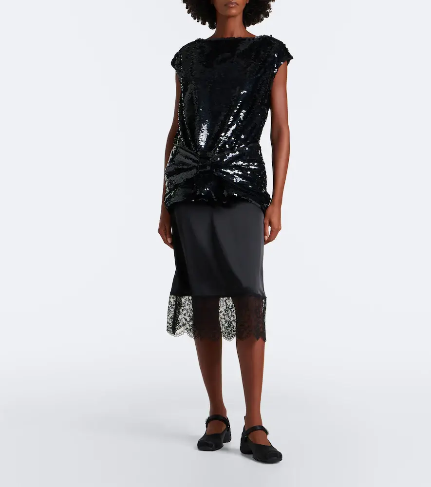 Simone Rocha Bow-detail sequined peplum top | Thumbnail 6