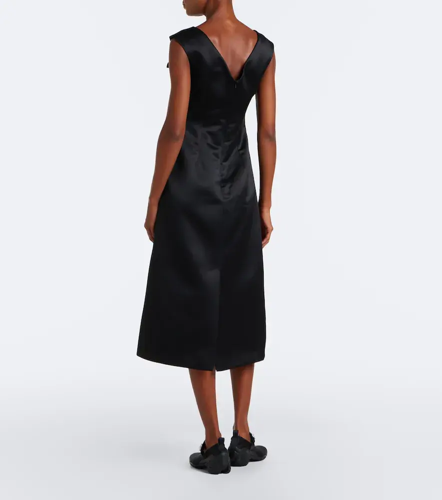 Simone Rocha Floral-appliqué satin midi dress | Thumbnail 2 Simone Rocha Floral-appliqué satin midi dress | Thumbnail 2