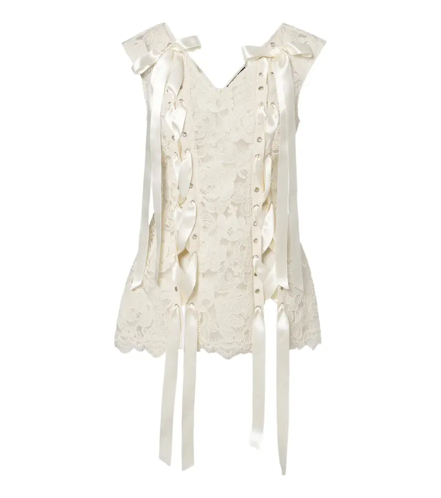 Simone Rocha Unraveling bow-detail lace top | Image 1 Simone Rocha Unraveling bow-detail lace top | Image 1