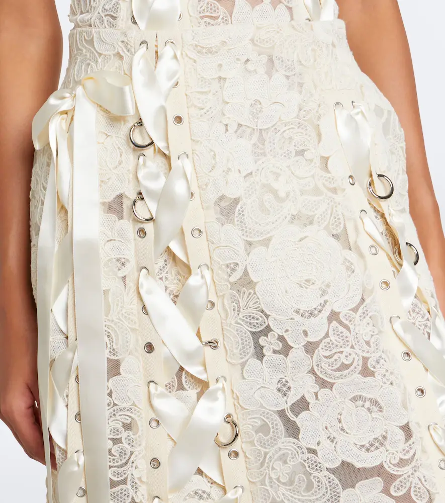 Simone Rocha Unraveling bow-detail lace midi skirt | Thumbnail 4 Simone Rocha Unraveling bow-detail lace midi skirt | Thumbnail 4