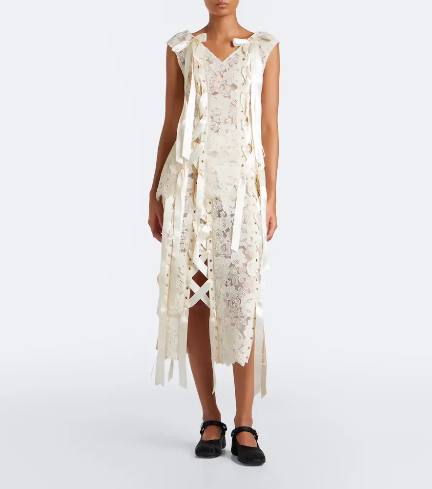 Simone Rocha Unraveling bow-detail lace midi skirt | Thumbnail 5 Simone Rocha Unraveling bow-detail lace midi skirt | Thumbnail 5
