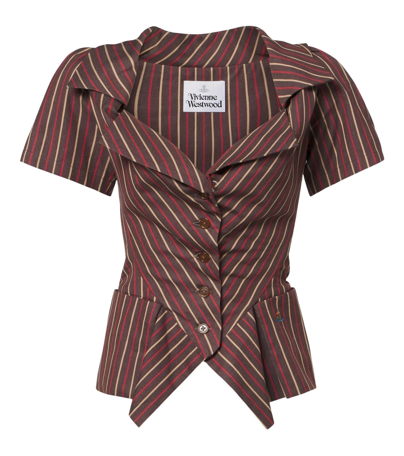 Monday striped peplum cotton top