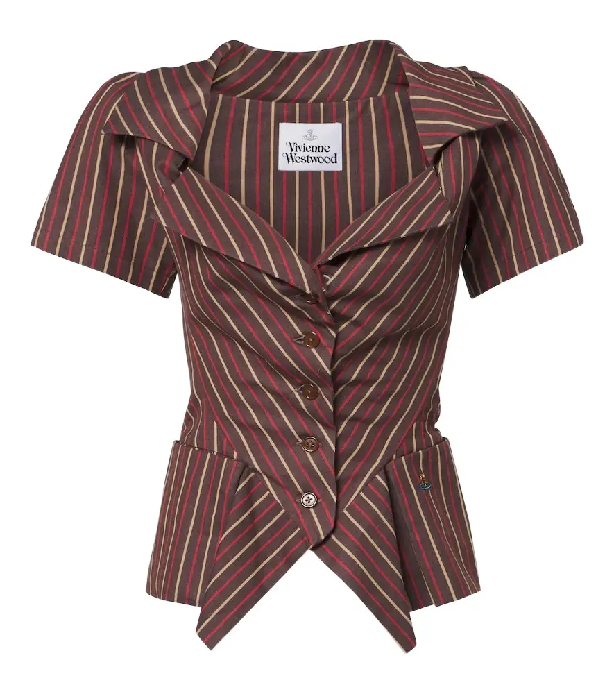 Vivienne Westwood Monday striped peplum cotton top | Image 1 Vivienne Westwood Monday striped peplum cotton top | Image 1