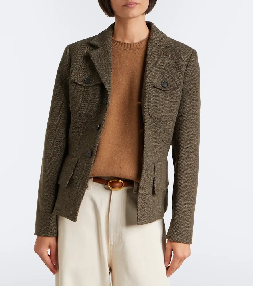 Polo Ralph Lauren Belted herringbone wool-blend tweed jacket | Thumbnail 2 Polo Ralph Lauren Belted herringbone wool-blend tweed jacket | Thumbnail 2