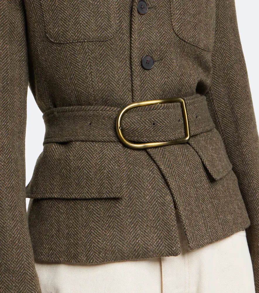 Polo Ralph Lauren Belted herringbone wool-blend tweed jacket | Thumbnail 3 Polo Ralph Lauren Belted herringbone wool-blend tweed jacket | Thumbnail 3