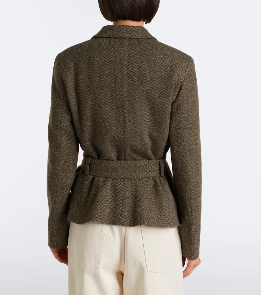 Polo Ralph Lauren Belted herringbone wool-blend tweed jacket | Thumbnail 4 Polo Ralph Lauren Belted herringbone wool-blend tweed jacket | Thumbnail 4