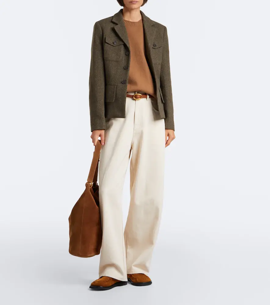 Polo Ralph Lauren Belted herringbone wool-blend tweed jacket | Thumbnail 5 Polo Ralph Lauren Belted herringbone wool-blend tweed jacket | Thumbnail 5