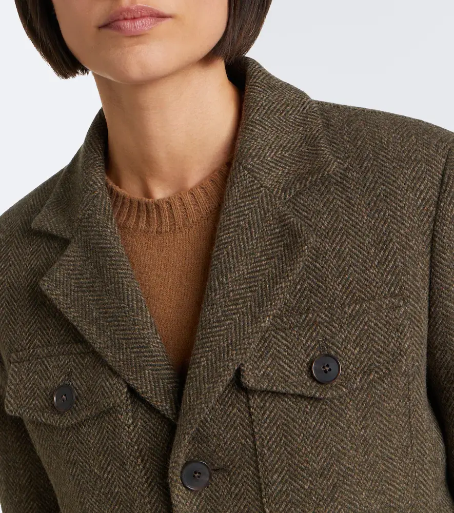 Polo Ralph Lauren Belted herringbone wool-blend tweed jacket | Thumbnail 6 Polo Ralph Lauren Belted herringbone wool-blend tweed jacket | Thumbnail 6