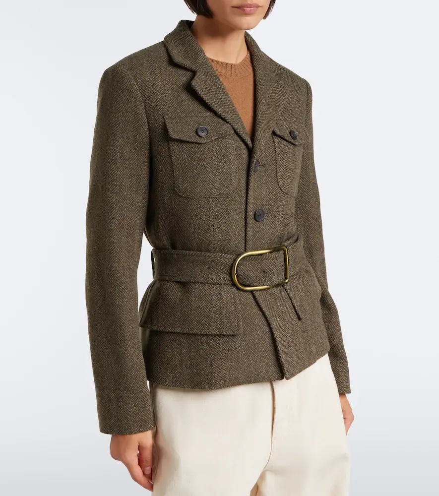 Polo Ralph Lauren Belted herringbone wool-blend tweed jacket | Thumbnail 7 Polo Ralph Lauren Belted herringbone wool-blend tweed jacket | Thumbnail 7