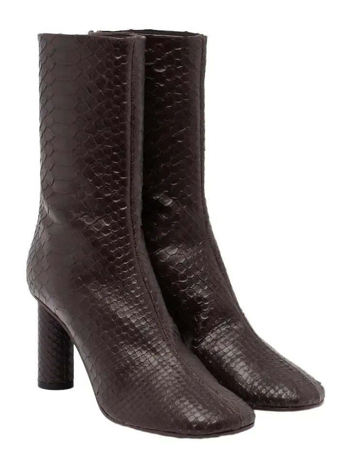 Alice snake-effect leather ankle boots
