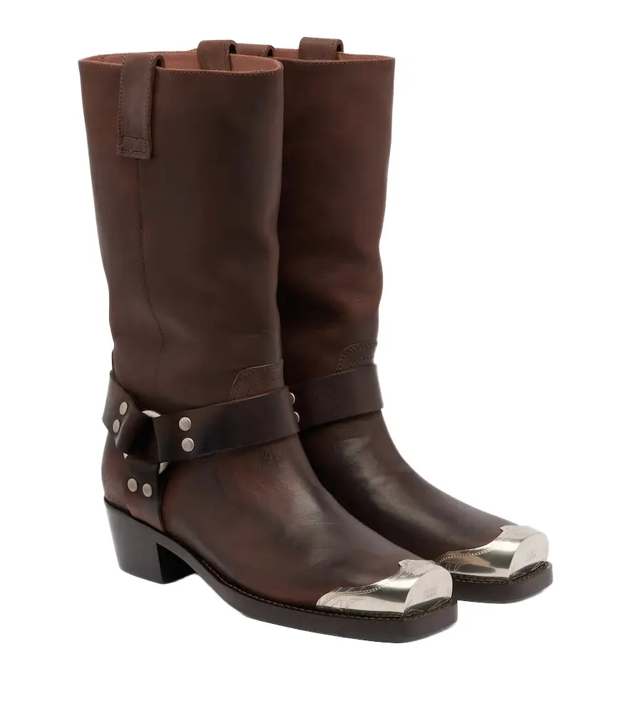 Roxy embellished leather biker boots