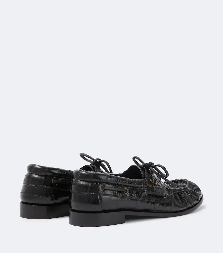 Saint Laurent Le Loafer Bateau eel leather boat shoes | Thumbnail 2 Saint Laurent Le Loafer Bateau eel leather boat shoes | Thumbnail 2
