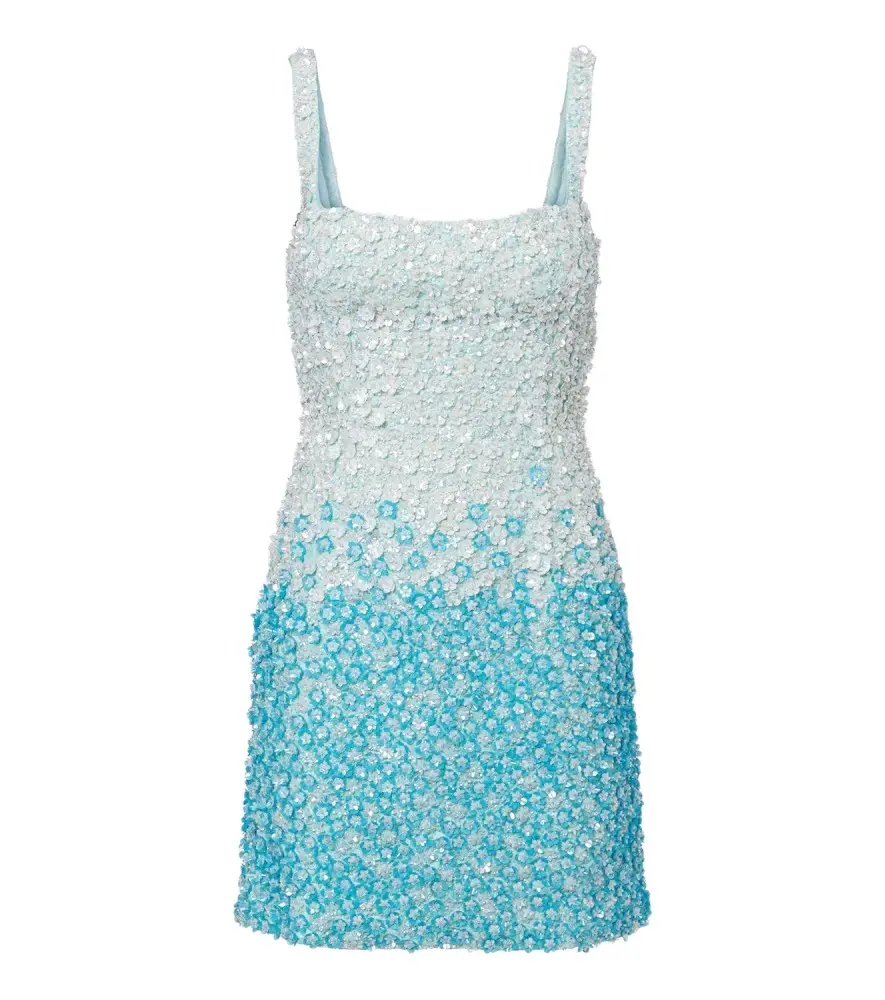 LA FUORI Là Fuori Ombré floral sequined silk minidress