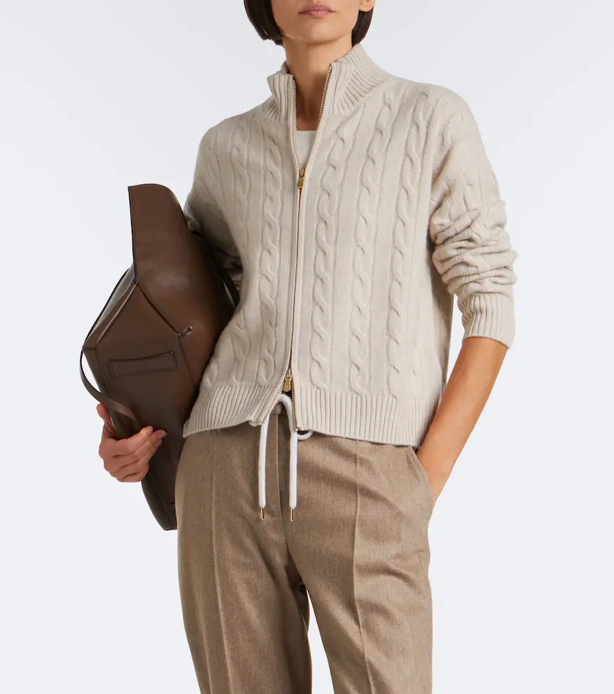 ELEVENTY Cable-knit cashmere zip-up sweater | Thumbnail 3