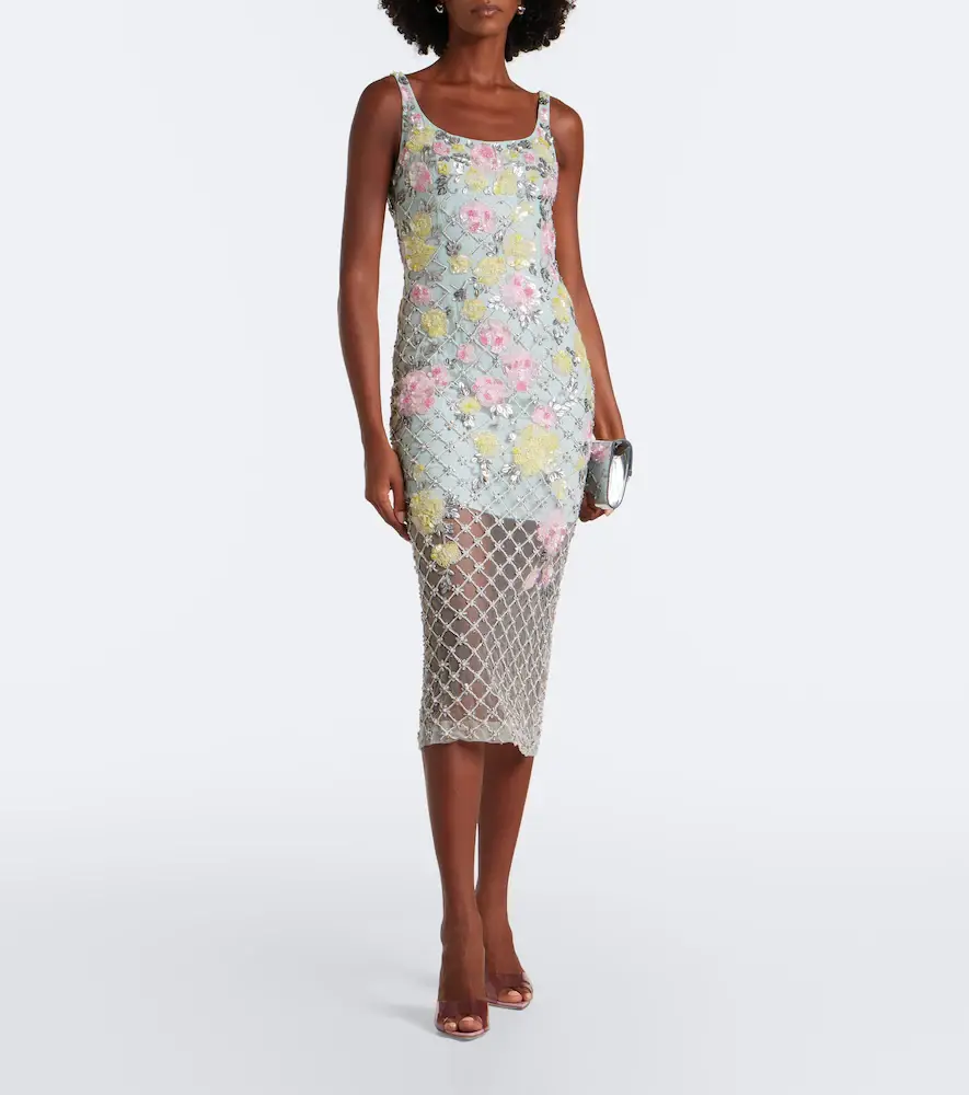 LA FUORI Là Fuori Celeste Jardin embellished midi dress | Thumbnail 2 LA FUORI Là Fuori Celeste Jardin embellished midi dress | Thumbnail 2