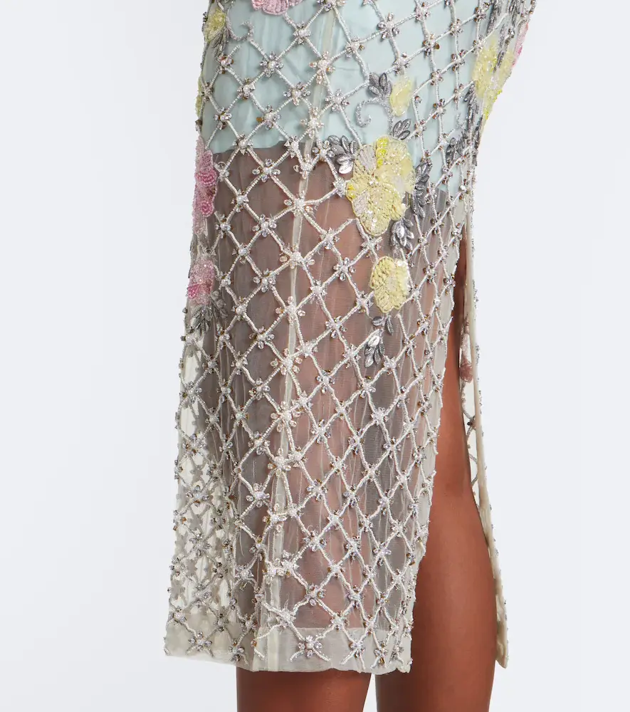 LA FUORI Là Fuori Celeste Jardin embellished midi dress | Thumbnail 3 LA FUORI Là Fuori Celeste Jardin embellished midi dress | Thumbnail 3