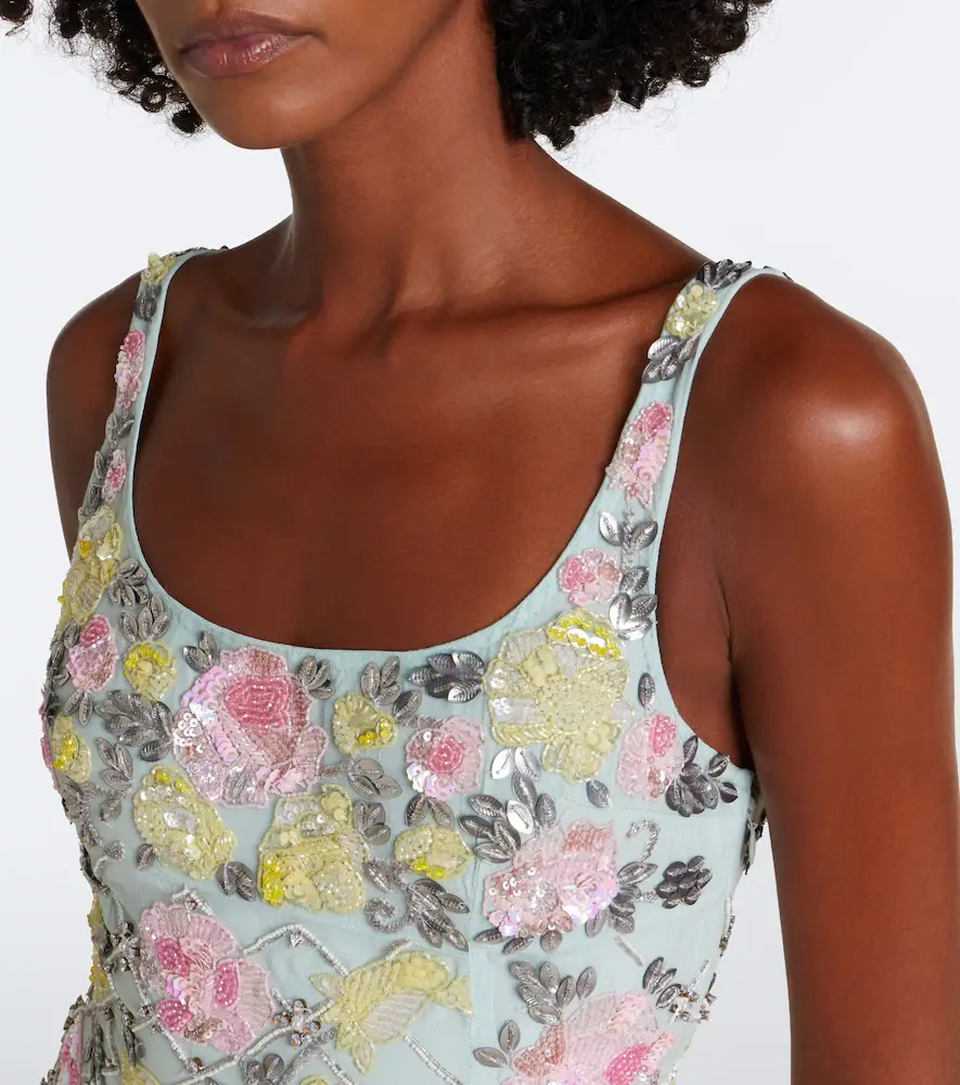LA FUORI Là Fuori Celeste Jardin embellished midi dress | Thumbnail 6 LA FUORI Là Fuori Celeste Jardin embellished midi dress | Thumbnail 6