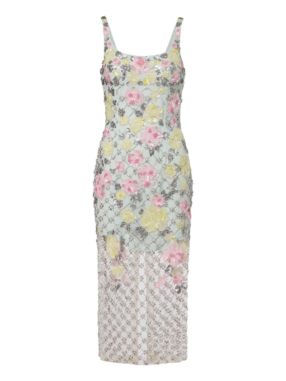 Là Fuori Celeste Jardin embellished midi dress Là Fuori Celeste Jardin embellished midi dress