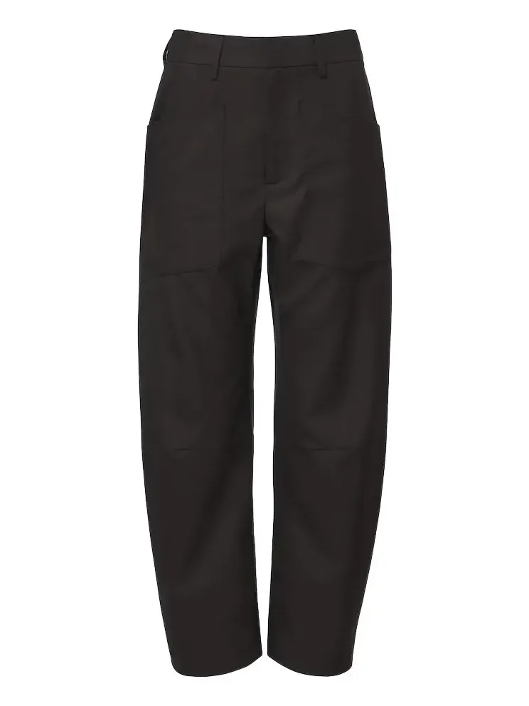 Shon virgin wool barrel-leg pants Shon virgin wool barrel-leg pants