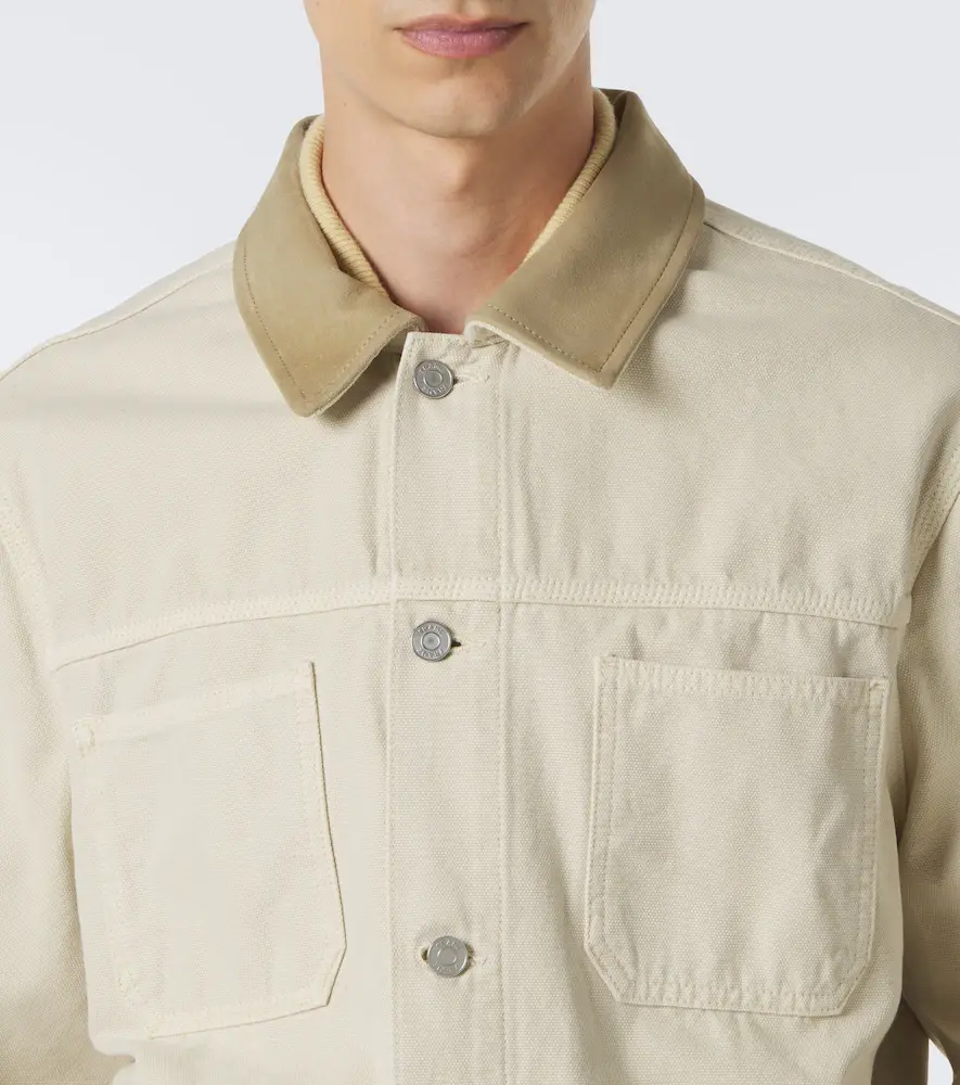 Frame Suede-trimmed cotton field jacket | Thumbnail 6