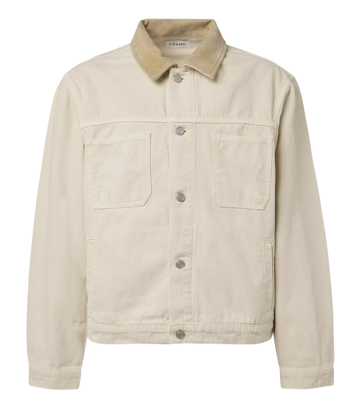 Suede-trimmed cotton field jacket Suede-trimmed cotton field jacket