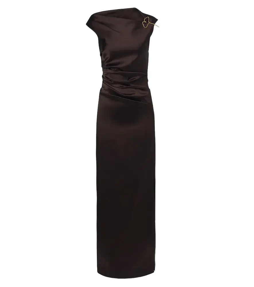 Max Mara Ruched embellished satin gown | Image 1 Max Mara Ruched embellished satin gown | Image 1