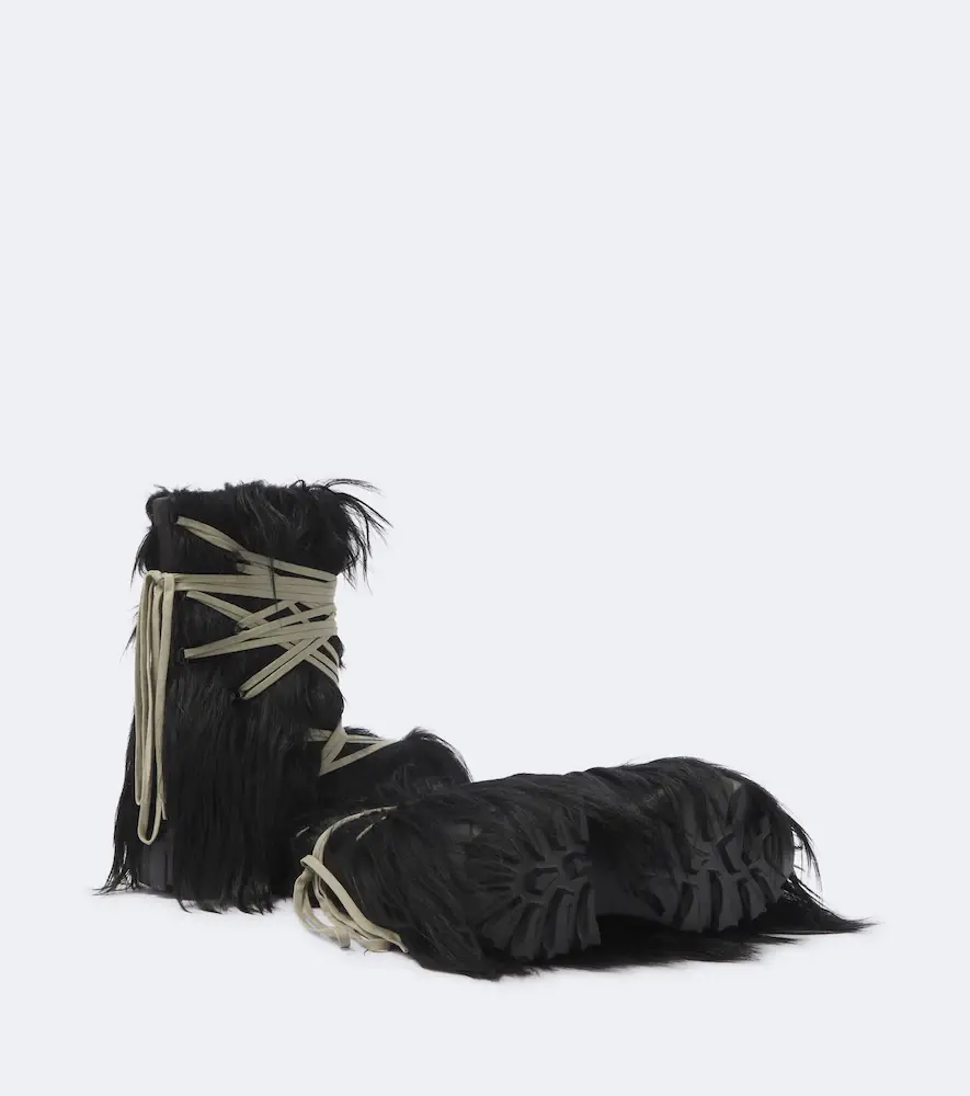 Rick Owens Megalace Lunar Mega shearling mid-calf boots | Thumbnail 3