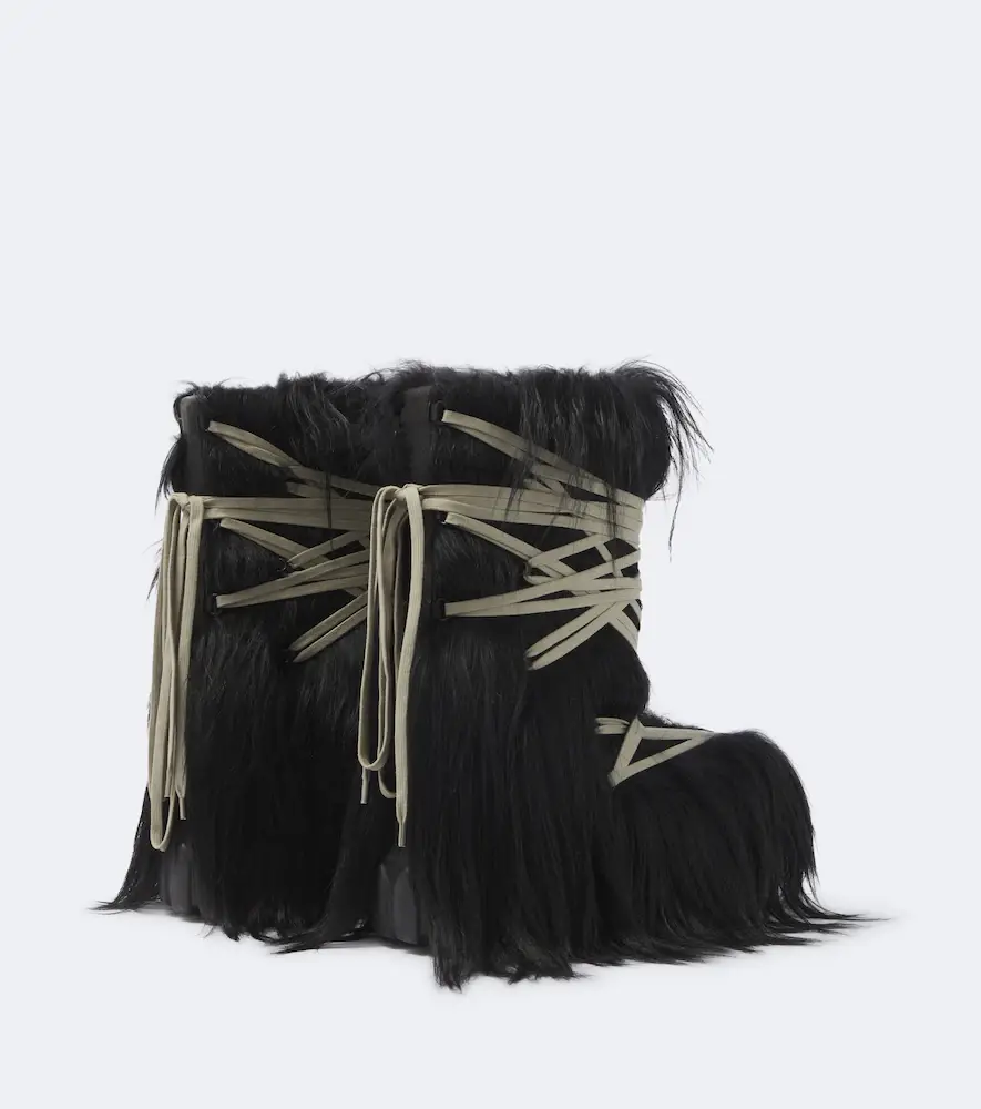 Rick Owens Megalace Lunar Mega shearling mid-calf boots | Thumbnail 4