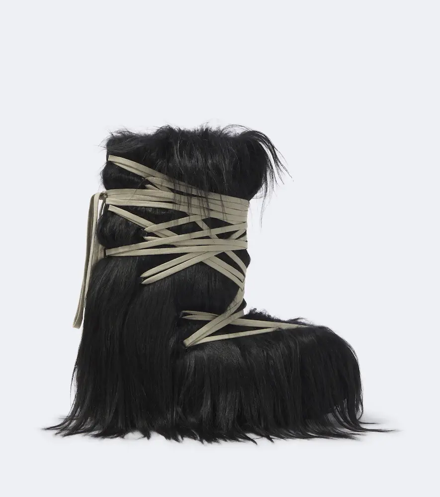 Rick Owens Megalace Lunar Mega shearling mid-calf boots | Thumbnail 5