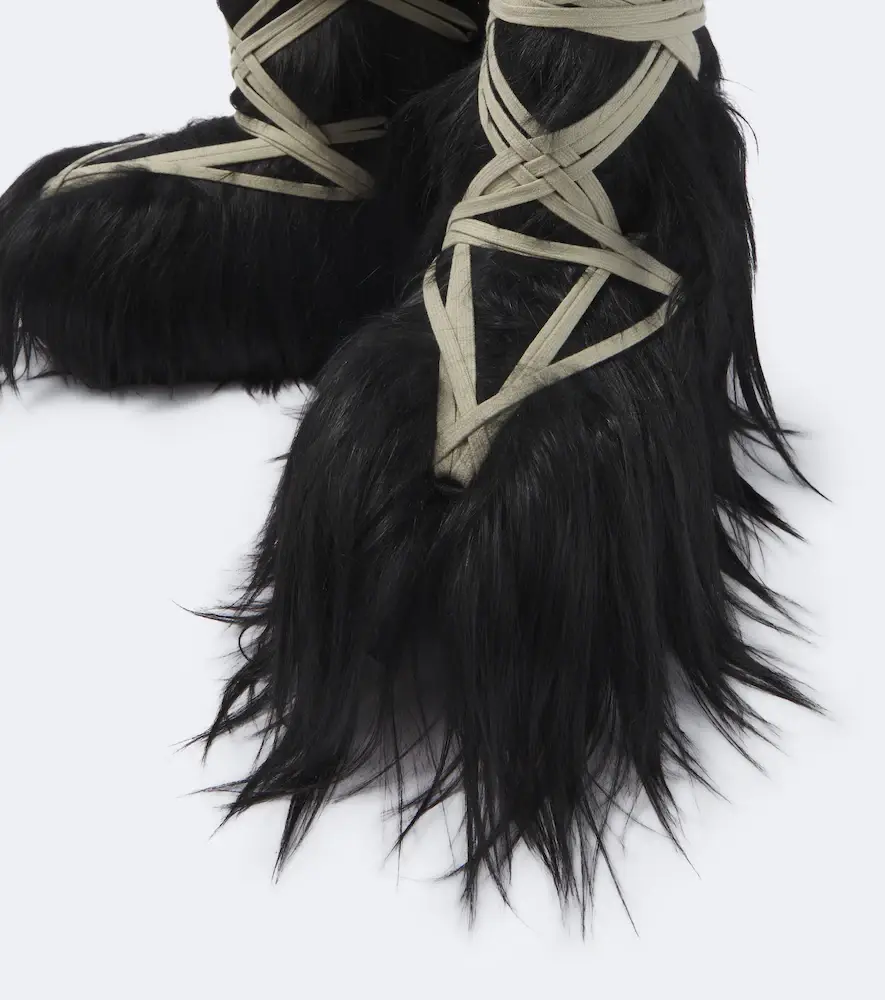 Rick Owens Megalace Lunar Mega shearling mid-calf boots | Thumbnail 6