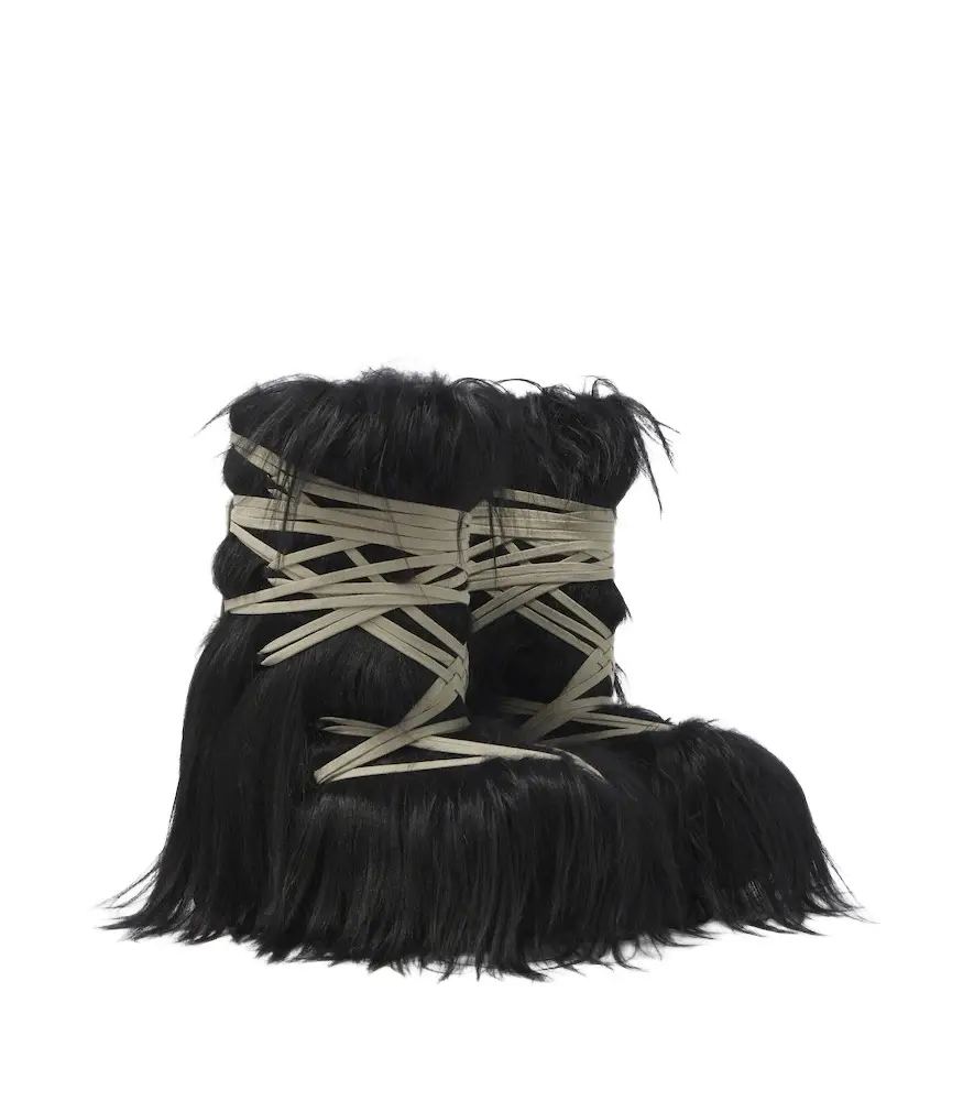 Rick Owens Megalace Lunar Mega shearling mid-calf boots | Image 1 Rick Owens Megalace Lunar Mega shearling mid-calf boots | Image 1