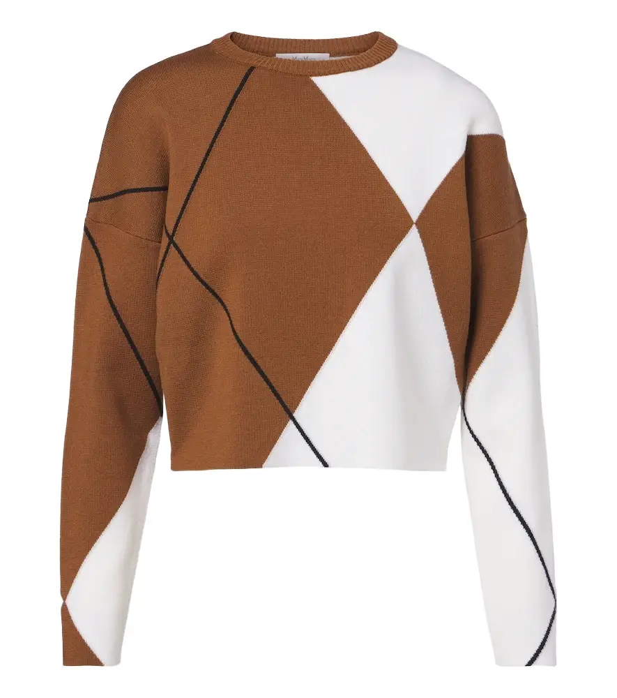 Max Mara Argyle virgin wool sweater | Image 1 Max Mara Argyle virgin wool sweater | Image 1