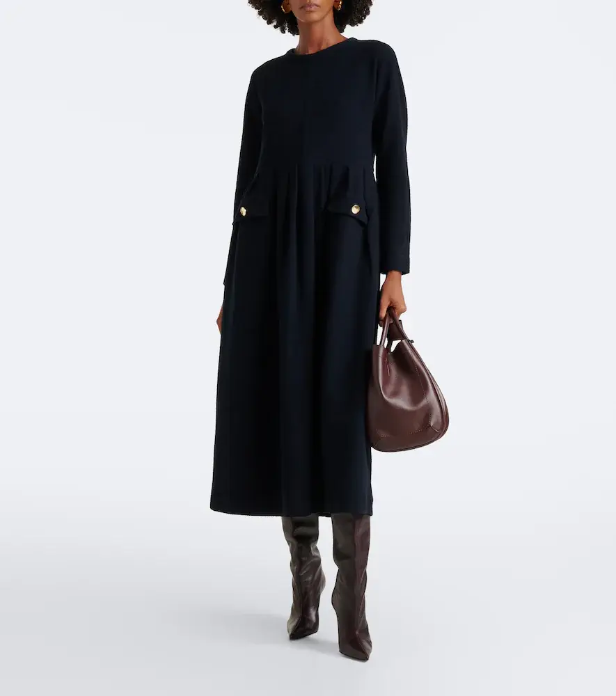 'S Max Mara 'S Max Mara Wool and cotton-blend midi dress | Thumbnail 2