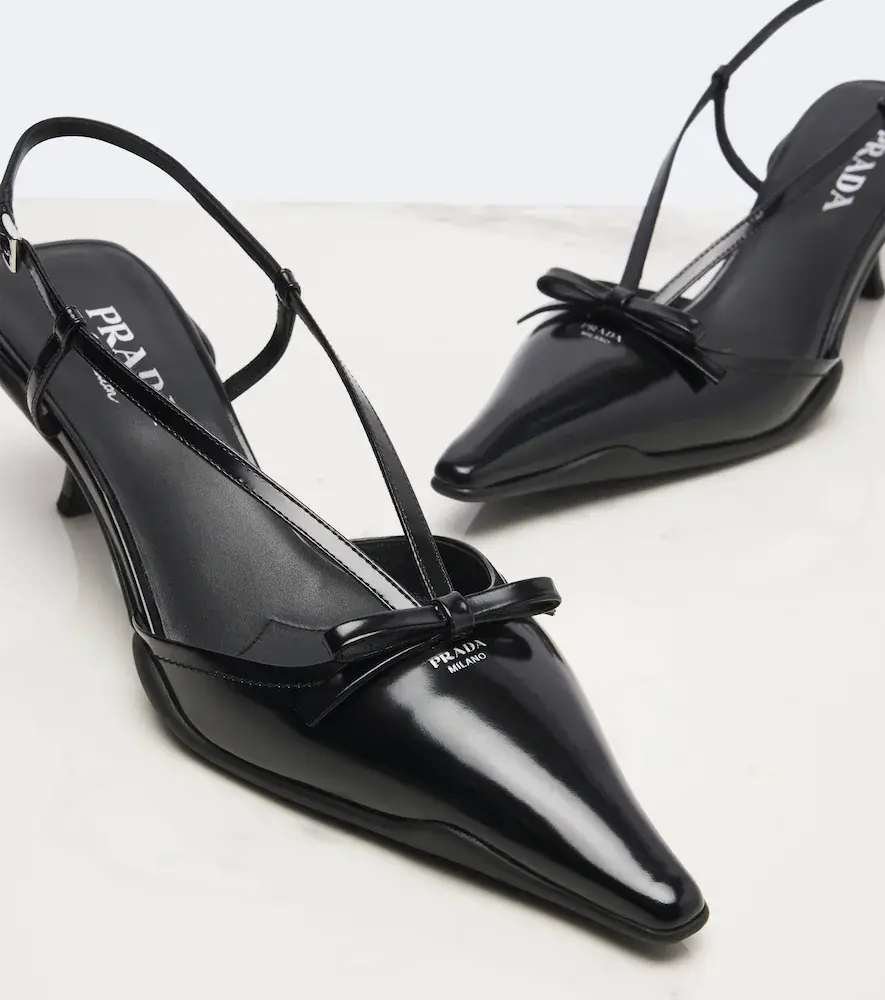 Prada Bow-detail leather slingback pumps | Thumbnail 3