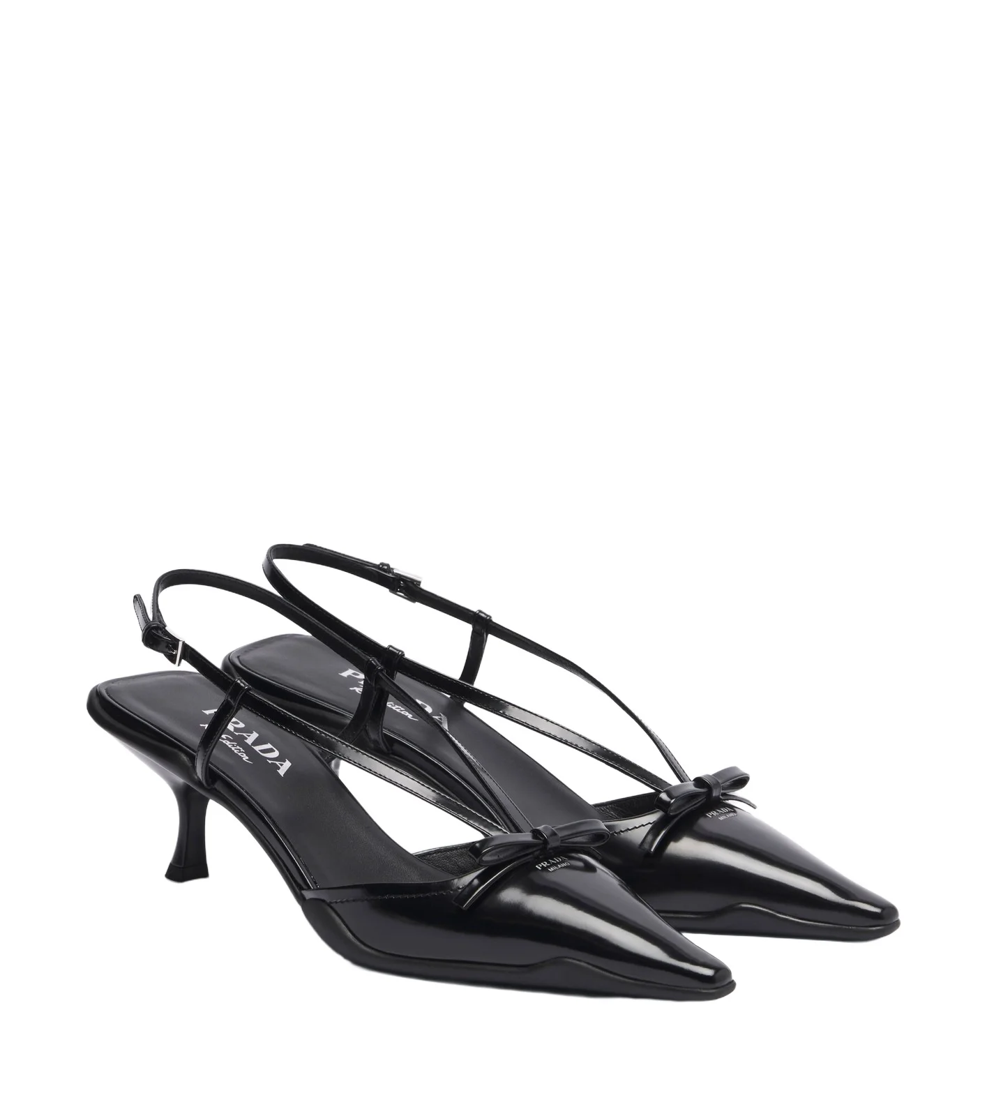 Prada Bow-detail leather slingback pumps