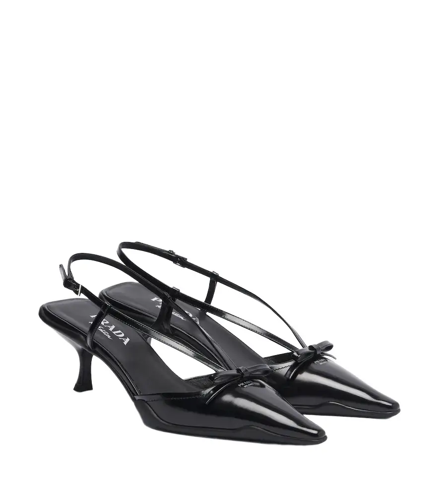 Prada Bow-detail leather slingback pumps | Image 1 Prada Bow-detail leather slingback pumps | Image 1